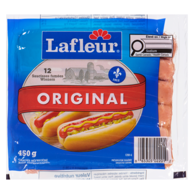 Lafleur Wieners, Regular 450 g, $1.22/100g