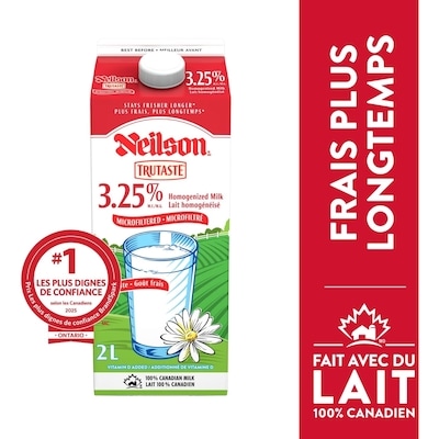 Neilson Lait microfiltré 3.25% 2 l, 0,30 $/100ml