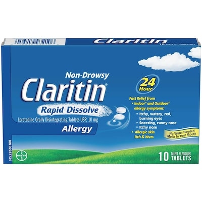 Claritin Rapid Dissolve Allergy Medicine, 24-Hour Non-Drowsy Relief 10 ea, $1.55/1ea
