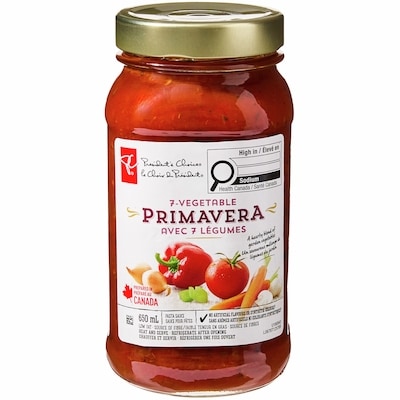 President's Choice 7-Vegetable Primavera Pasta Sauce 650 ml, $0.77/100ml
