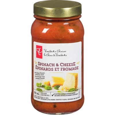 President's Choice Spinach & Cheese Pasta Sauce 650 ml, $0.58/100ml