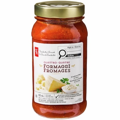 President's Choice Quattro Formaggi Pasta Sauce 650 ml, $0.54/100ml