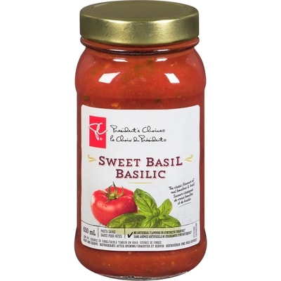 President's Choice Sweet Basil Pasta Sauce 650 ml, $0.50/100ml