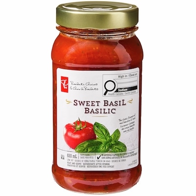 President's Choice Sweet Basil Pasta Sauce 650 ml, $0.69/100ml