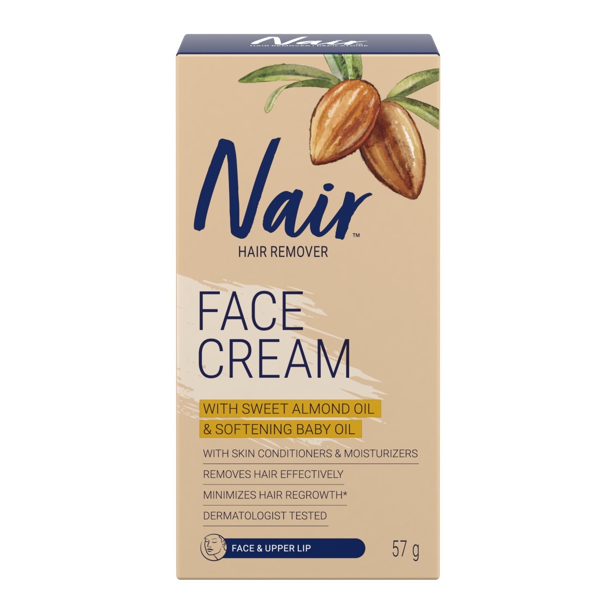 Nair Cream for Face and Upper Lip Hair Remover 57 g, $12.61/100g