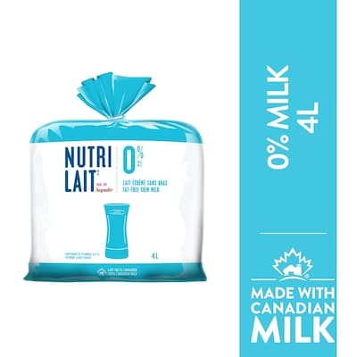 Nutrilait 0% Skim Milk 4 l, $0.18/100ml