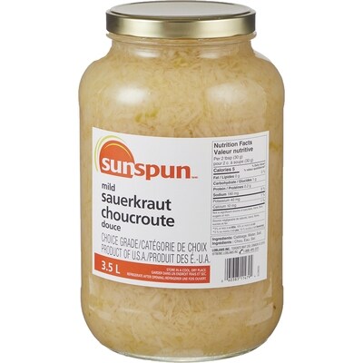 Sunspun Mild Sauerkraut 3.5 l, $0.57/100ml