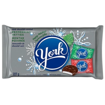York Pastilles De Menthe Poivrée Du Temps Des Fêtes (Emballages De Couleur Rouge, Vert Et Argent) 227 g, 3,08 $/100g