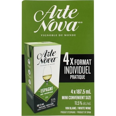 Arte Nova Spanish Sauvignon Blanc White Wine (ID required at pick-up) 4x187.5 ml, $1.73/100ml