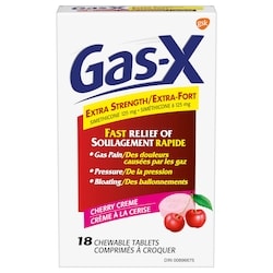 Gas-X Extra-Fort (Comprimés À Croquer) (Crème-Cerise) 18 ea, 0,64 $/1ch