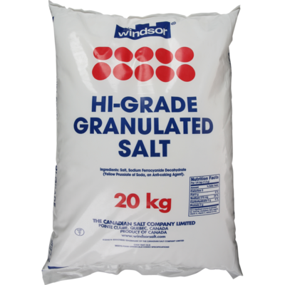 Windsor Hi-Grade Granulated Salt 20 kg, $0.03/100g