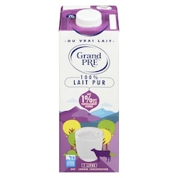 Grand Pré Lait UHT 1 % 1 l, 0,40 $/100ml