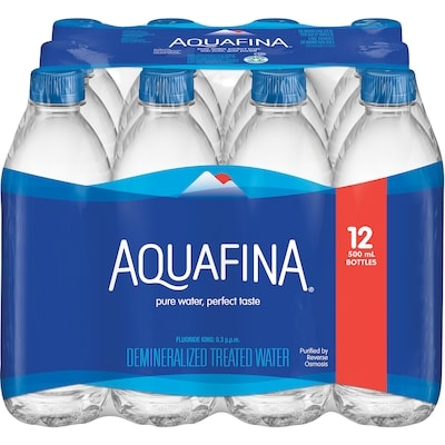 AQUAFINA water  12x500.0 ml, $0.12/100ml