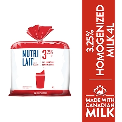 Nutrilait 3.25% Homogenized Milk 4 l, $0.21/100ml