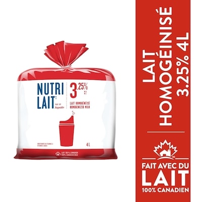 Nutrilait Lait homogénéisé 3.25% 4 l, 0,21 $/100ml