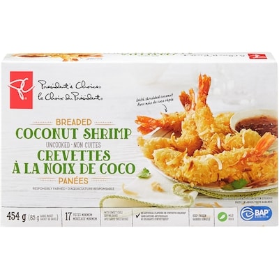 President's Choice Breaded Coconut Shrimp 454 g, $3.08/100g