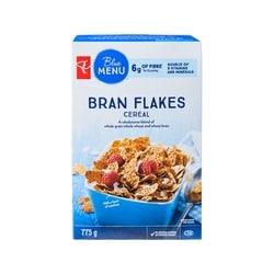 PC Blue Menu Bran Flakes Cereal 775 g, $1.07/100g