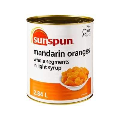 Sunspun Whole Mandarin Orange Segments in Light Syrup 2.84 l, $0.37/100ml