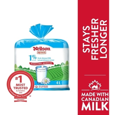 Neilson 1% Microfiltered Milk 4 l, $0.13/100ml