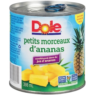 Dole Ananas en petits morceaux dans le jus 398 ml, 0,63 $/100ml