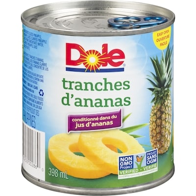 Dole Ananas en tranches dans leur jus 398 ml, 0,63 $/100ml