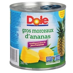 Dole Ananas en morceaux dans le jus 398 ml, 0,50 $/100ml