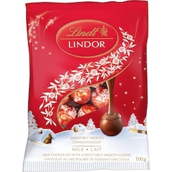 Lindt Mini-boules de chocolat au lait LINDOR – Sachet 100 g, 6,49 $/100g