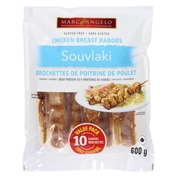 null Chicken Breast Kabobs Souvlaki, Seasoned & Uncooked, 10 Kabobs 600 g, $2.17/100g