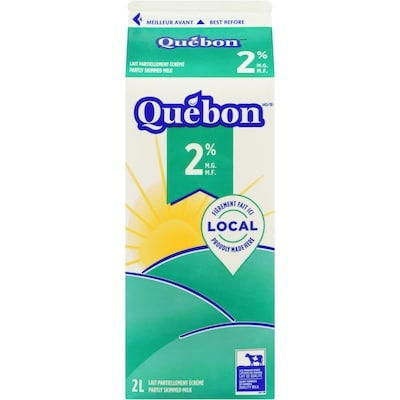 QUÉBON Lait 2 % 2 l, 0,23 $/100ml