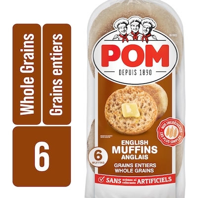 POM Muffins anglais de grains entiers 6 ea, 0,65 $/1ch