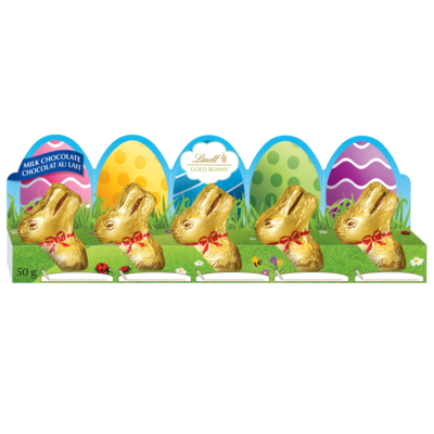 Lindt GOLD BUNNY Milk Chocolate Mini Easter Bunnies, Pack of 5 5 ea, $19.98/100g