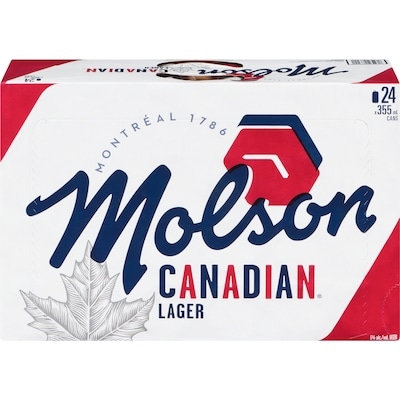 Molson Canadian Beer Lager (ID required at pick-up) 24x355.0 ml, $0.46/100ml
