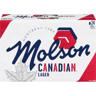 Molson Canadian bière lager (Pièce d’identité requise au moment du ramassage) 24x355.0 ml, 0,46 $/100ml
