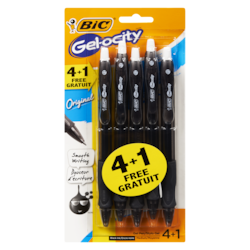 BIC Gelocity Original Stylos Gel Noirs 4x4.0 ea, 1,63 $/1ch