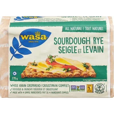 Wasa Sourdough Rye Crispbread 275 g, $1.45/100g