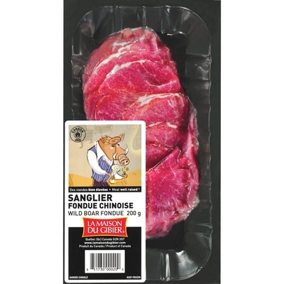 La Maison du Gibier Sanglier à fondue chinoise 200 g, 8,00 $/100g