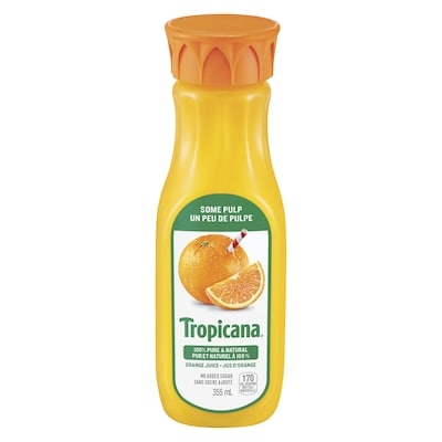 Tropicana Pure Premium Homestyle (Some Pulp) 355 ml, $0.98/100ml