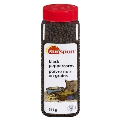 Sunspun Black Peppercorns 575 g, $2.10/100g