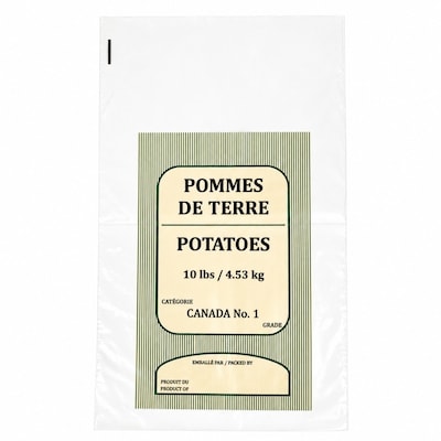 null 10 lbs potatoes poly bag 100 pk, $0.10/1pk