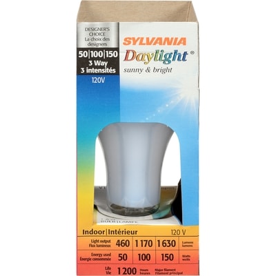 Sylvania Double Life 3-Way 50W/100W/150W Light Bulb, Daylight 1 ea, $6.00/1ea