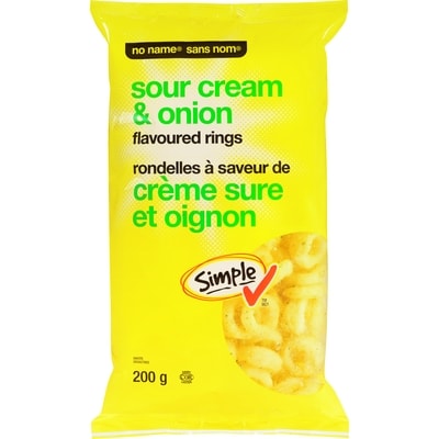 No Name Sour Cream & Onion Rings 200 g, $1.25/100g