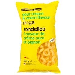 No Name Sour Cream and Onion Flavour Rings 200 g, $1.50/100g