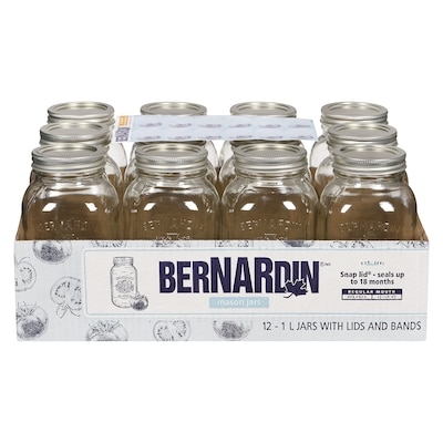 Bernardin 1L Standing Mason Jars, Case of 12     12 l, $0.18/100ml