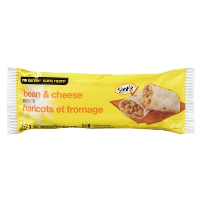 Sans Nom Burrito haricots et fromage 142 g, 1,40 $/100g
