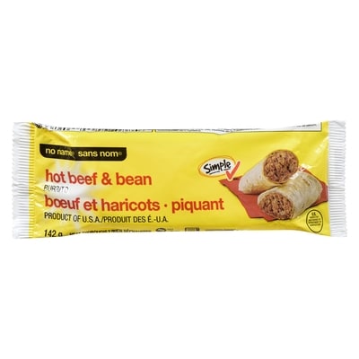 Sans Nom Burrito bœuf et haricots, piquant 142 g, 1,40 $/100g