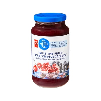 PC Blue Menu Twice the Fruit™ 6-Fruit Flavour Spread 500 ml, $1.50/100ml