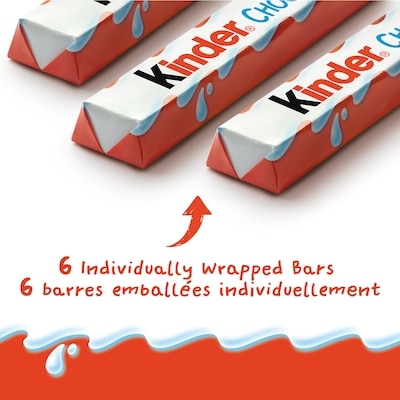 CHOCOLATE/CHOCOLAT, barre de chocolat au lait avec une garniture au lait, 6 barres emballées individuellement par paquet