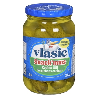 Vlasic Snack'mms Kosher Dill Pickles    500 ml, $1.10/100ml
