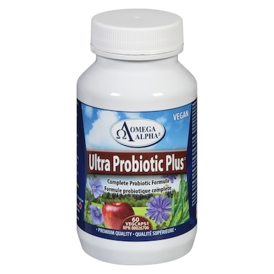 Omega Alpha Supplément Ultra Probiotics Plus 60 ea, 0,62 $/1ch