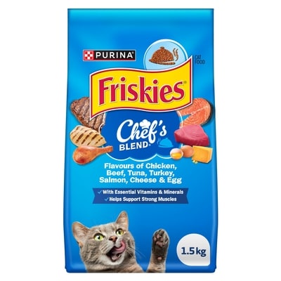 Purina Friskies Chef's Blend Assorted Flavours, Dry Cat Food 1.5 kg, $0.53/100g